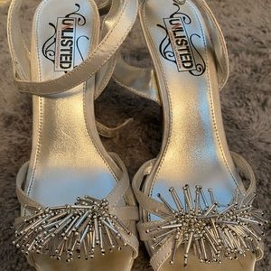 Silver Heels with beads, Unlisted by Kenneth Cole